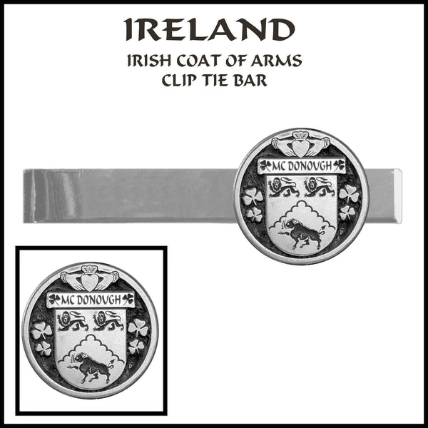 McDonough Irish Coat of Arms Clip Tie Bar - ICTB10