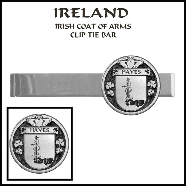 Hayes Irish Coat of Arms Clip Tie Bar - ICTB10