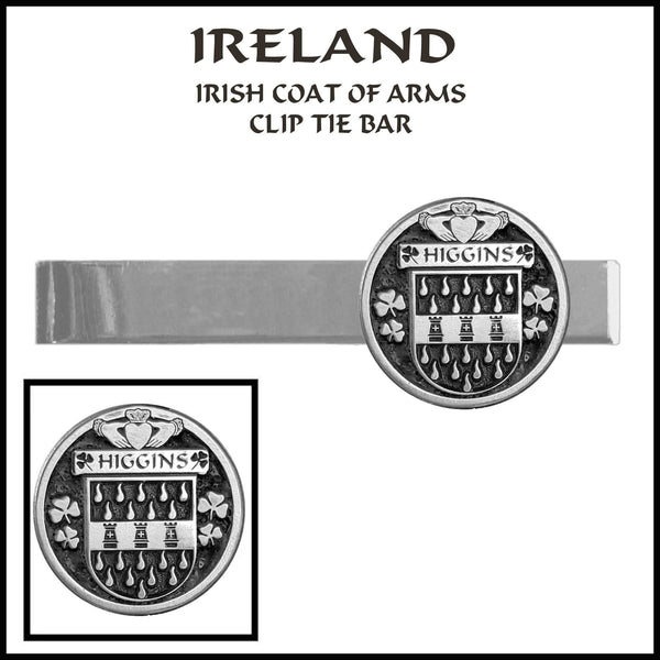 Higgins Irish Coat of Arms Clip Tie Bar