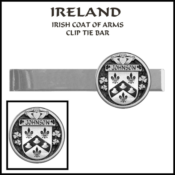 Johnson Irish Coat of Arms Clip Tie Bar - ICTB10