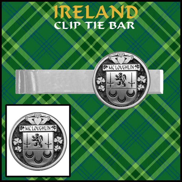 McLoughlin Irish Coat of Arms Clip Tie Bar - ICTB10