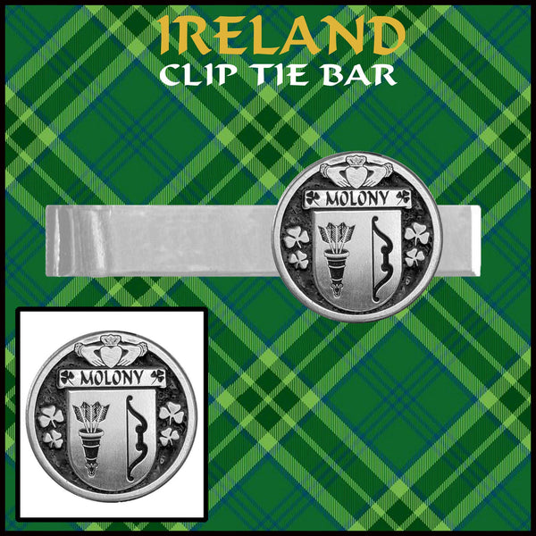 Molony Irish Coat of Arms Clip Tie Bar