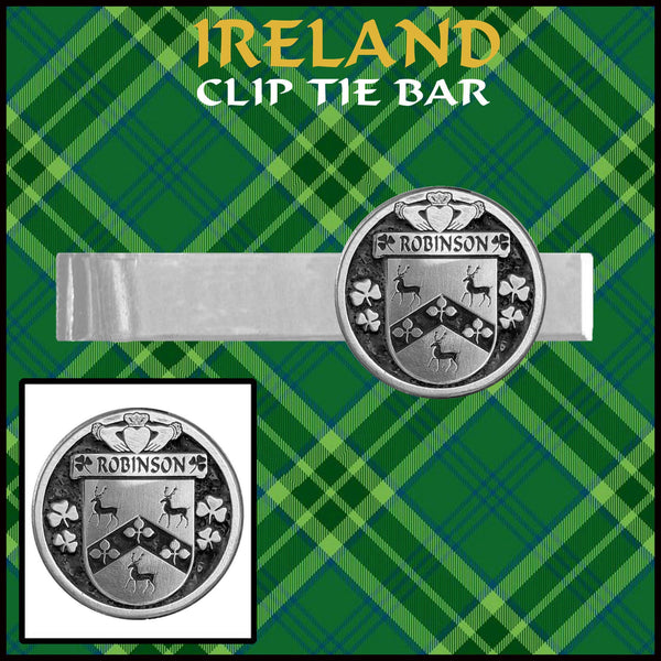 Robinson Irish Coat of Arms Clip Tie Bar