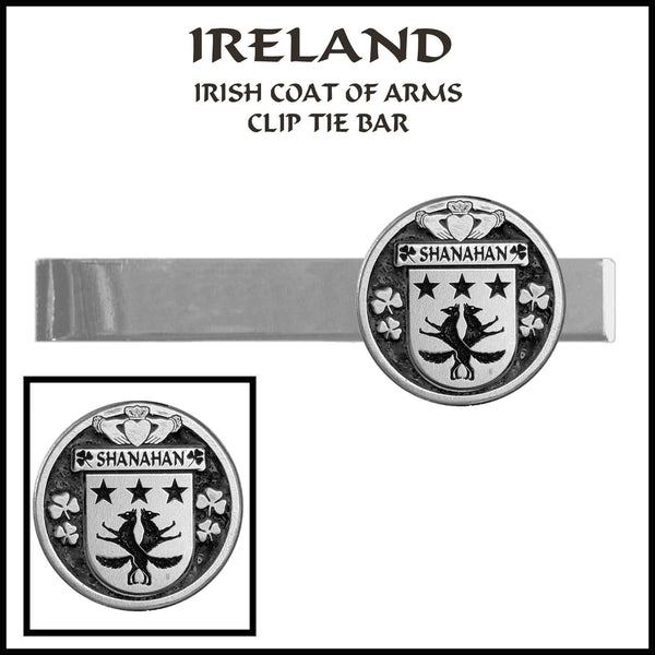 Shanahan Irish Coat of Arms Clip Tie Bar
