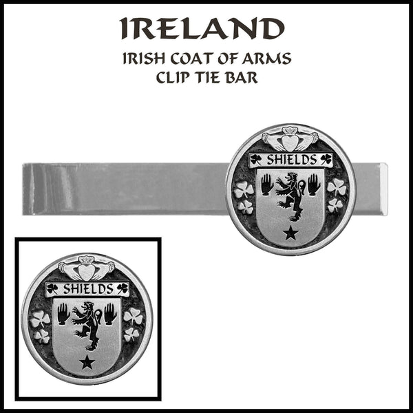 Shields Irish Coat of Arms Clip Tie Bar