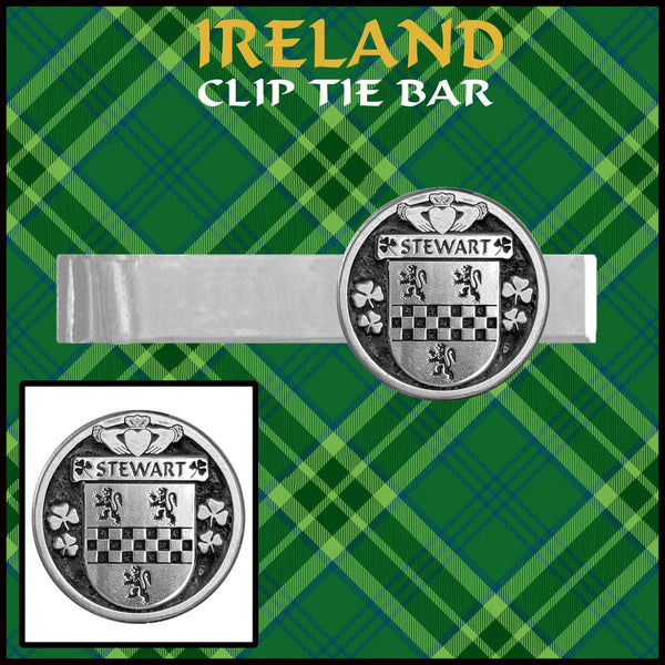 Stewart Irish Coat of Arms Clip Tie Bar