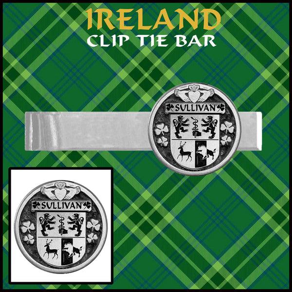 Sullivan Irish Coat of Arms Clip Tie Bar - ICTB10