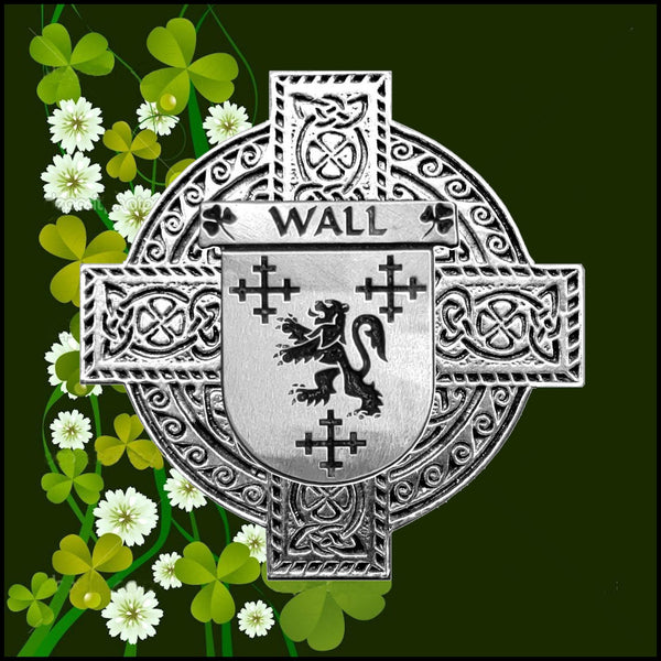 Wall Irish Celtic Cross Badge 8 oz. Flask Green, Black or Stainless 