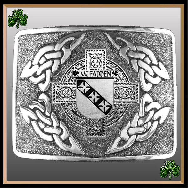 McFadden Irish Coat of Arms Interlace Kilt Buckle