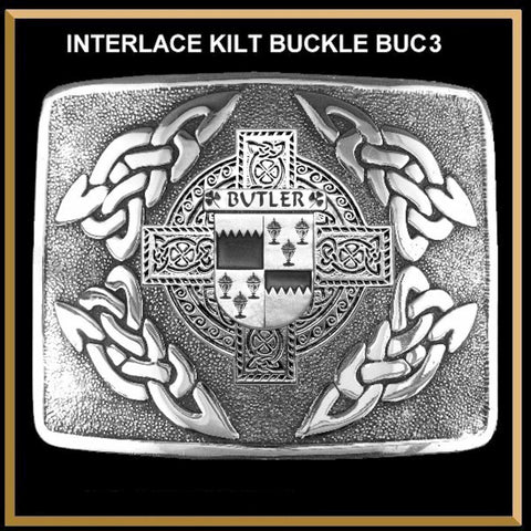 Butler Irish Coat of Arms Interlace Kilt Buckle
