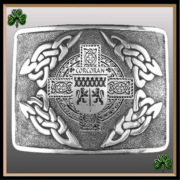 Corcoran Irish Coat of Arms Interlace Kilt Buckle