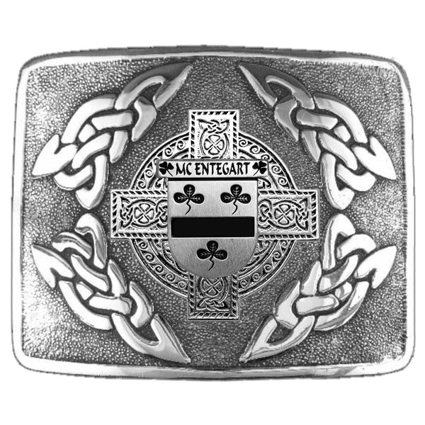 McEntegart Irish Coat of Arms Interlace Kilt Buckle