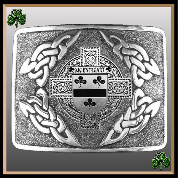 McEntegart Irish Coat of Arms Interlace Kilt Buckle