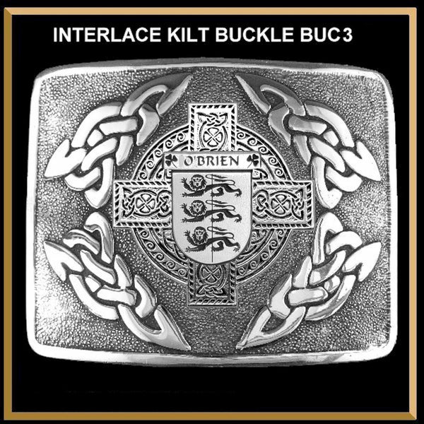O'Brien Irish Coat of Arms Interlace Kilt Buckle