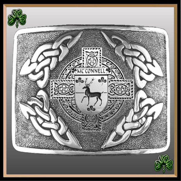 O'Connell Irish Coat of Arms Interlace Kilt Buckle