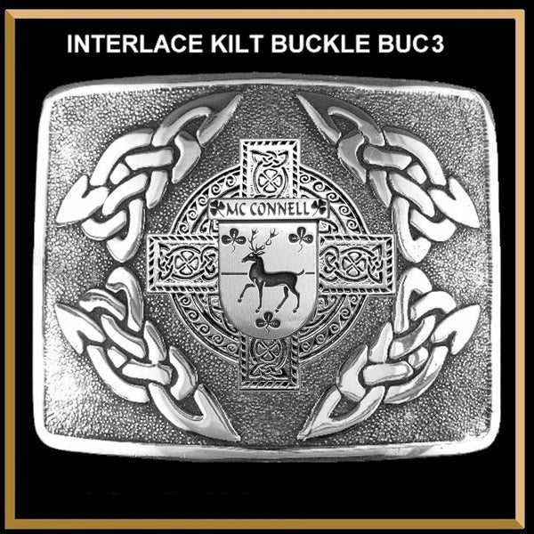 O'Connell Irish Coat of Arms Interlace Kilt Buckle