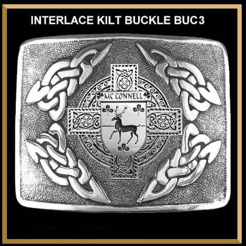 O'Connell Irish Coat of Arms Interlace Kilt Buckle