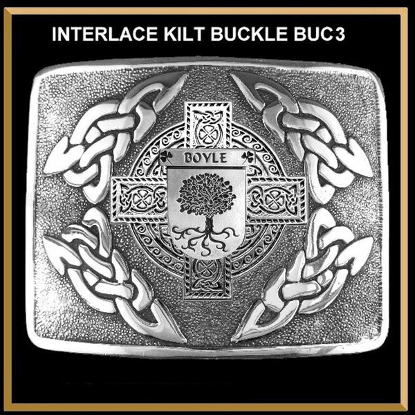 Boyle Irish Coat of Arms Interlace Kilt Buckle