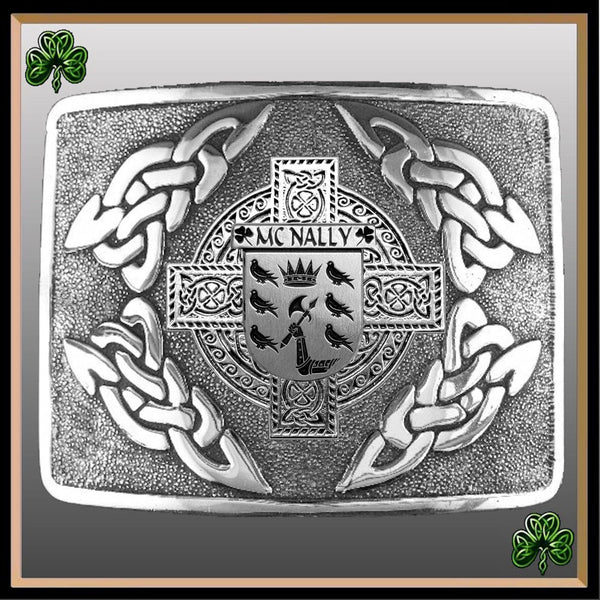 McNally Irish Coat of Arms Interlace Kilt Buckle
