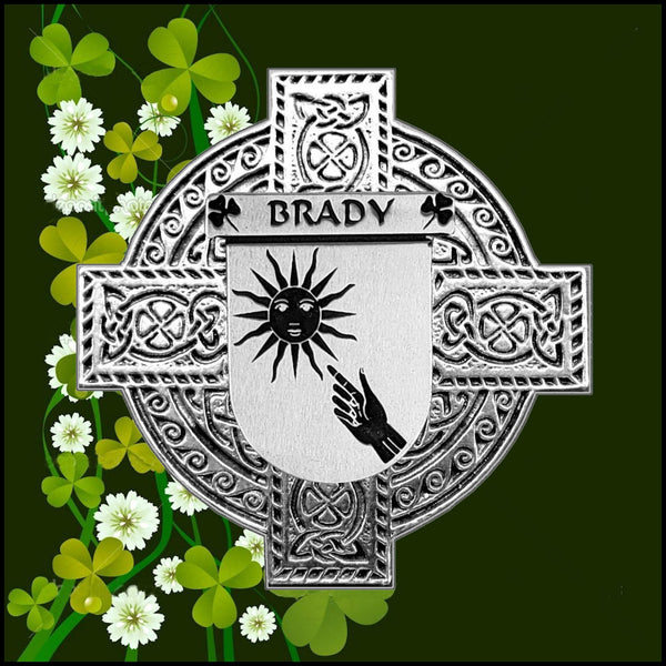 Brady Irish Celtic Cross Badge 8 oz. Flask Green, Black or Stainless 