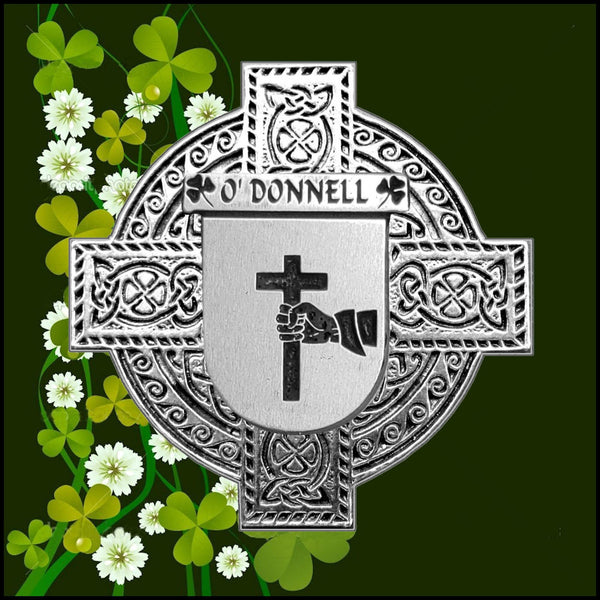 O'Donnell Irish Celtic Cross Badge 8 oz. Flask Green, Black or Stainless 