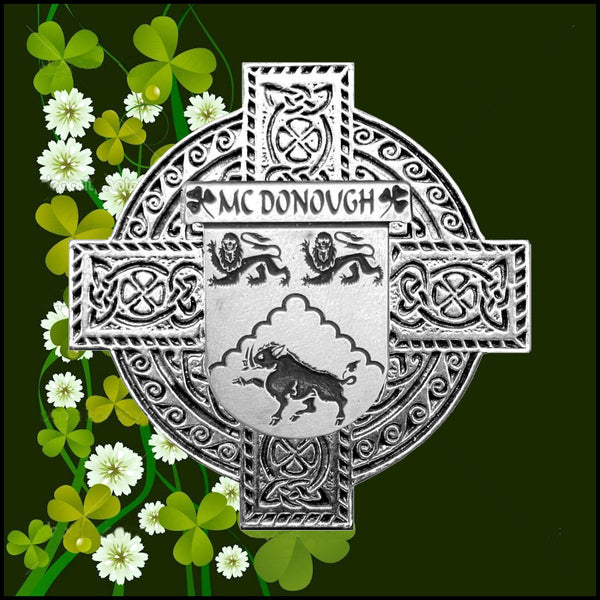 McDonough Irish Celtic Cross Badge 8 oz. Flask Green, Black or Stainless 