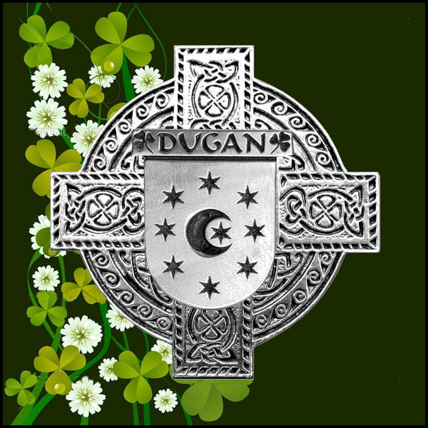 Dugan Irish Celtic Cross Badge 8 oz. Flask Green, Black or Stainless 