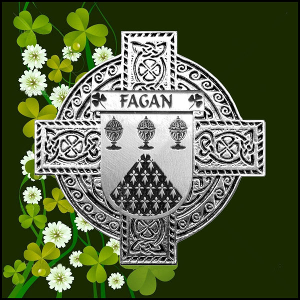 Fagan Irish Celtic Cross Badge 8 oz. Flask Green, Black or Stainless 
