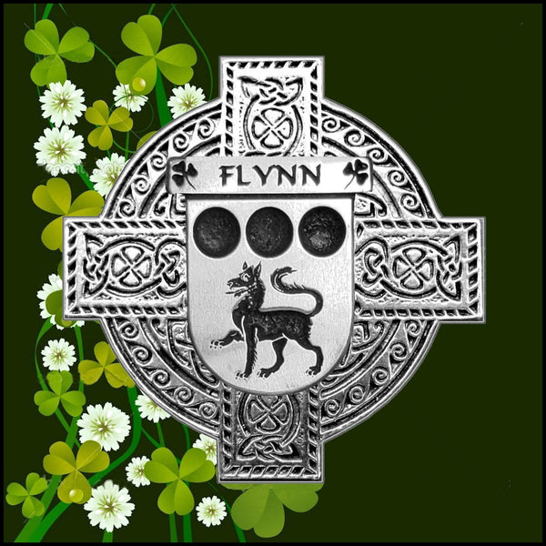 Flynn Irish Celtic Cross Badge 8 oz. Flask Green, Black or Stainless 