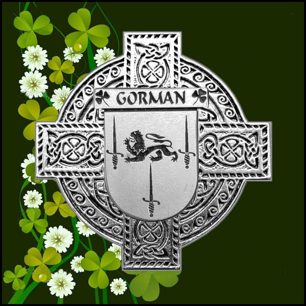 Gorman Irish Celtic Cross Badge 8 oz. Flask Green, Black or Stainless 