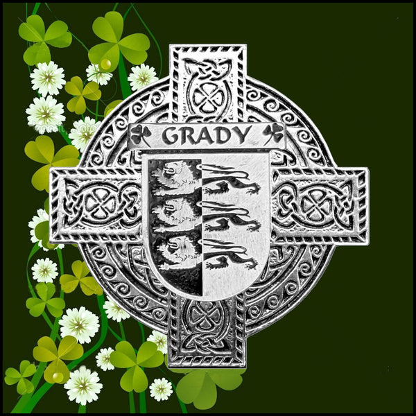 Grady Irish Celtic Cross Badge 8 oz. Flask Green, Black or Stainless 