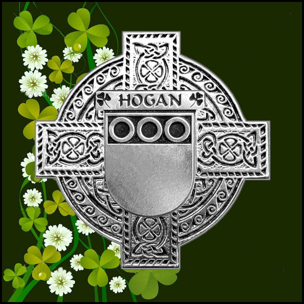 Hogan Irish Celtic Cross Badge 8 oz. Flask Green, Black or Stainless 