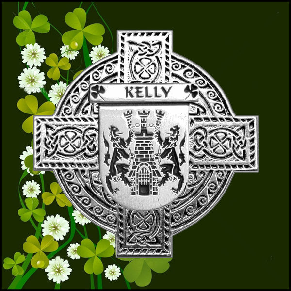Kelly Irish Celtic Cross Badge 8 oz. Flask Green, Black or Stainless 
