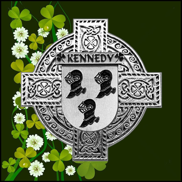 Kennedy Irish Celtic Cross Badge 8 oz. Flask Green, Black or Stainless 
