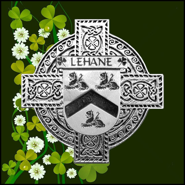 Lehane Irish Celtic Cross Badge 8 oz. Flask Green, Black or Stainless 