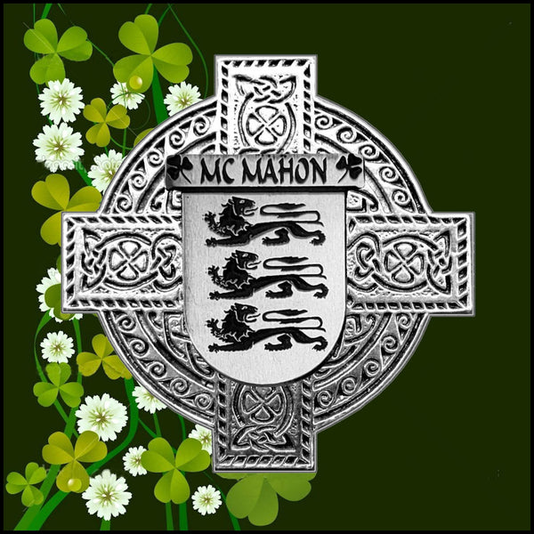 McMahon Irish Celtic Cross Badge 8 oz. Flask Green, Black or Stainless 