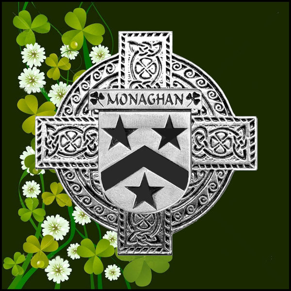 Monaghan Irish Celtic Cross Badge 8 oz. Flask Green, Black or Stainless 