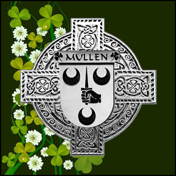 Mullen Irish Celtic Cross Badge 8 oz. Flask Green, Black or Stainless 