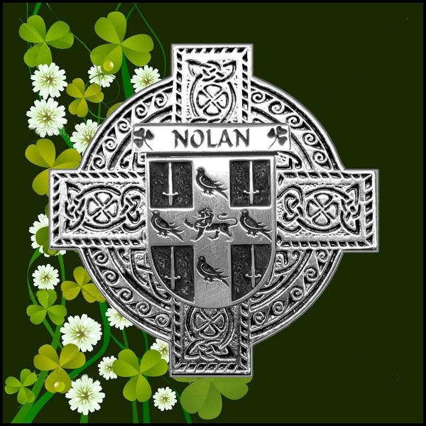 Nolan Irish Celtic Cross Badge 8 oz. Flask Green, Black or Stainless 