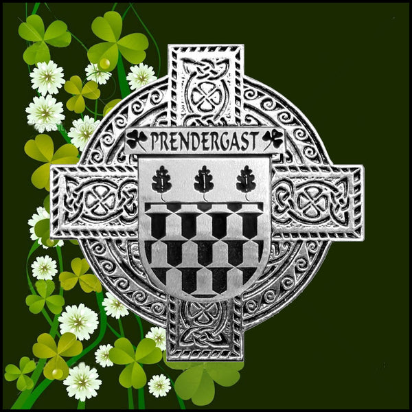 Prendergast Wexford Irish Celtic Cross Badge 8 oz. Flask Green, Black or Stainless 