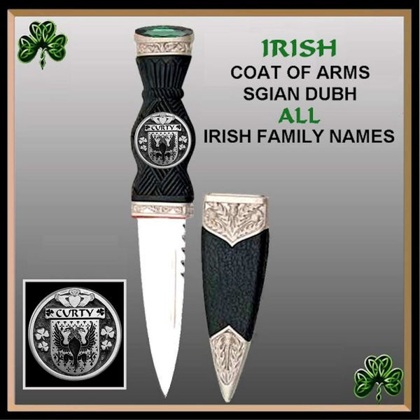 Curty Irish Coat Of Arms Disk Sgian Dubh
