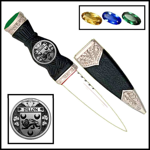 Dillon Irish Coat Of Arms Disk Sgian Dubh