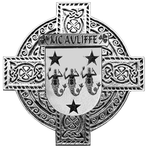 McAuliffe Irish Celtic Cross Round Flask 5 oz