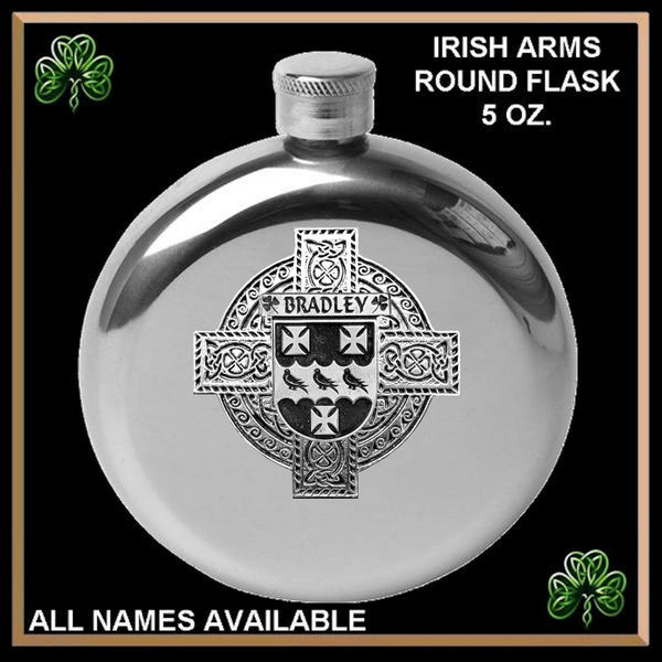 Bradley Irish Celtic Cross Round Flask 5 oz