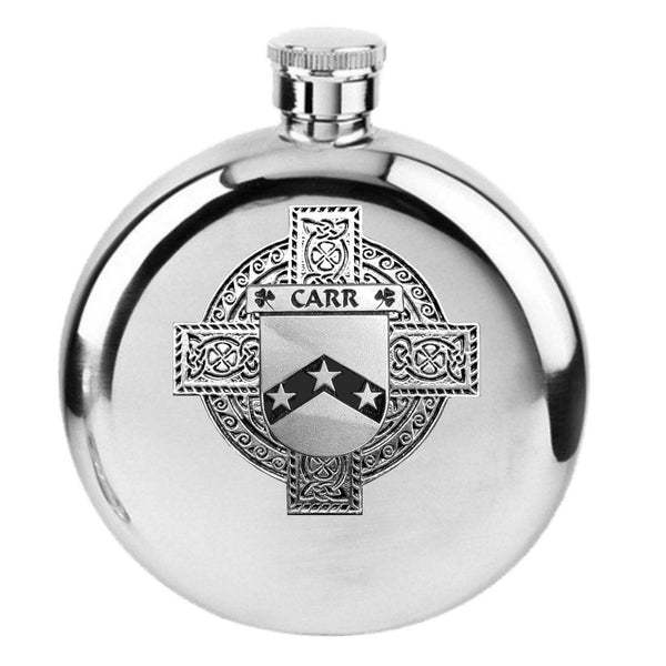 Carr Irish Celtic Cross Round Flask 5 oz