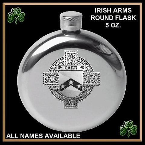 Carr Irish Celtic Cross Round Flask 5 oz