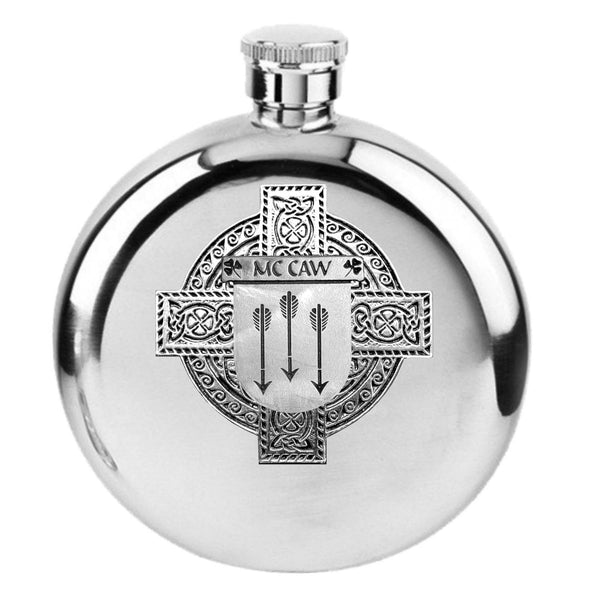 McCaw Irish Celtic Cross Round Flask 5 oz