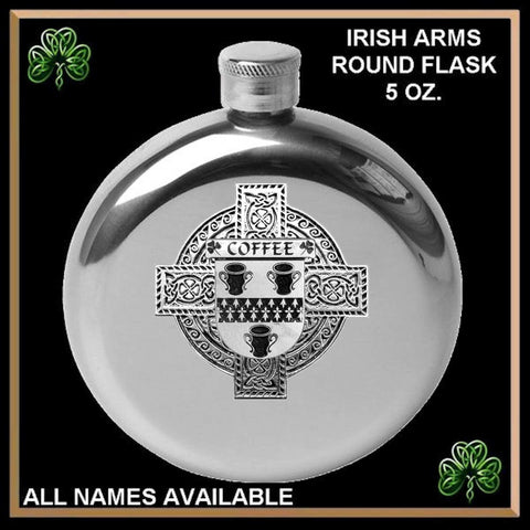Coffee Irish Celtic Cross Round Flask 5 oz