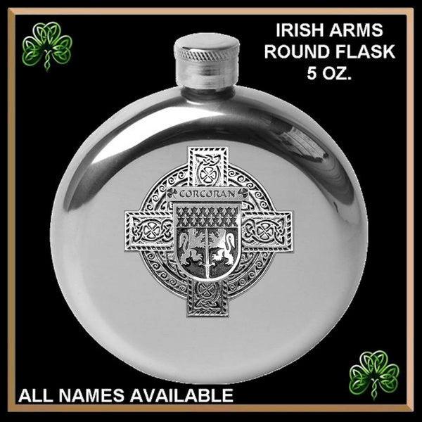 Corcoran Irish Celtic Cross Round Flask 5 oz