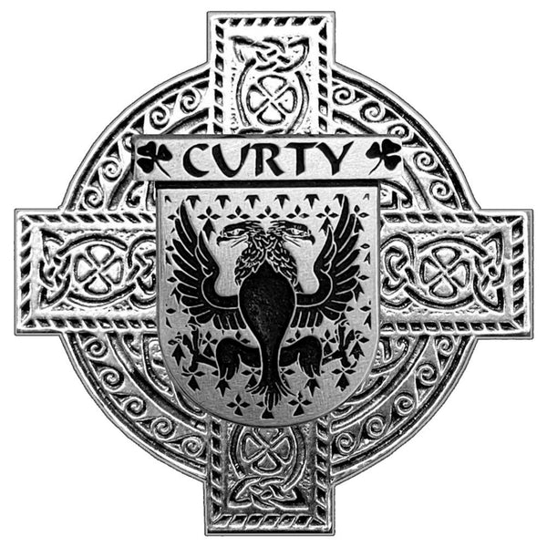 Curty Irish Celtic Cross Round Flask 5 oz